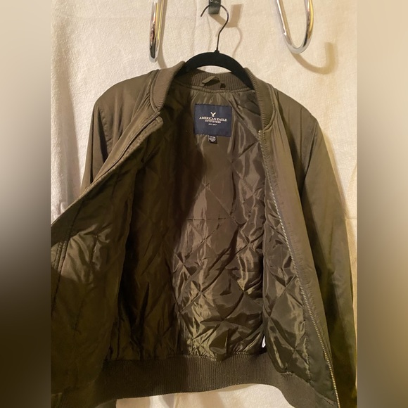 Authentic American Eagle Olive Green Bomber Jacket Size S - Picture 4 of 4